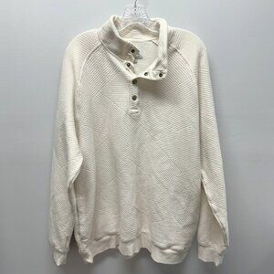 Goodfellow & Co. Cream White Textured Quarter Snap Pullover Sweatshirt Men’s XL